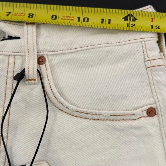 Levis 501 Original Shorts Womens 24 White NWT High Rise Cutoffs Boho Festival - Picture 12 of 13